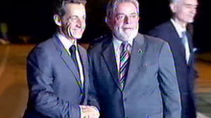 Nicolas Sarkozy et son homologue brésilien Luiz Inacio Lula da Silva à Brasilia début septembre. (F2)