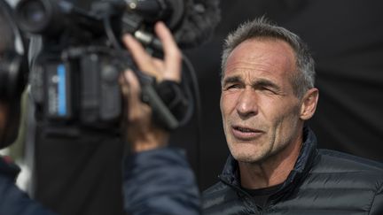 L'explorateur sud-africain Mike Horn, le 19 mai 2019, aux Sables d'Olonne (Vendée). (OLIVIER BLANCHET / AFP)