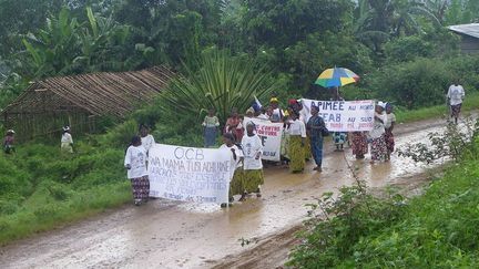 Depuis 25 ans, Catherine Desbruyères milite pour l'amélioration de la condition des femmes. Au Kivu, province orientale du Congo, les femmes manifestent contre ces violences qui leur sont faites, contre le viol utilisé comme arme de guerre. (Catherine Desbruyères)