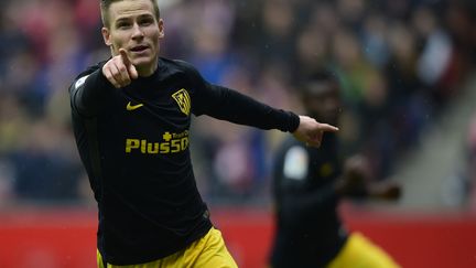 Kevin Gameiro a débloqué l'Atlético Madrid à Gijon (MIGUEL RIOPA / AFP)