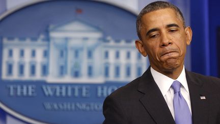 Le pr&eacute;sident des Etats-Unis, Barack Obama, lors d'une conf&eacute;rence de presse &agrave; la Maison Blanche, le 14 novembre 2013. (LARRY DOWNING / REUTERS)