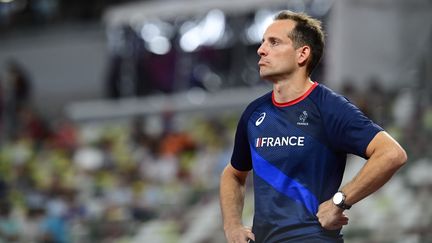 La déception de Renaud Lavillenie, éliminé du concours de la perche aux Jeux Olympiques de Tokyo. (CURUTCHET VINCENT / KMSP / AFP)