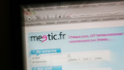 La page d'accueil du site de rencontre Meetic. (LOIC VENANCE / AFP)