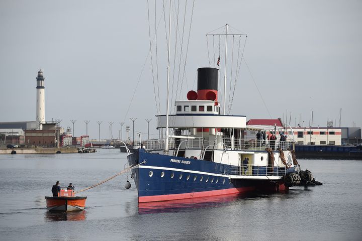 Déplacement du Princess Elisabeth, navire britannique ayant servi lors de l'opération Dynamo, pour les besoins du film de Christopher Nolan.
 (PHOTOPQR/VOIX DU NORD/MAXPPP)