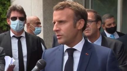 Emmanuel Macron au Liban le jeudi 6 août 2020. (FRANCE 3)