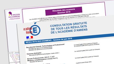 &nbsp; (Les résultats du bac, consultables (et modifiables ?) sur Internet. (capture d'écran))