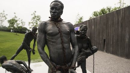 Mémorial de Montgomery dédié aux Noirs lynchés aux Etats-Unis (avril 2018)
 (Bob Miller / GETTY IMAGES NORTH AMERICA / AFP)