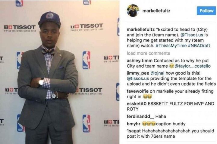 Le post Instagram de Markell Fultz