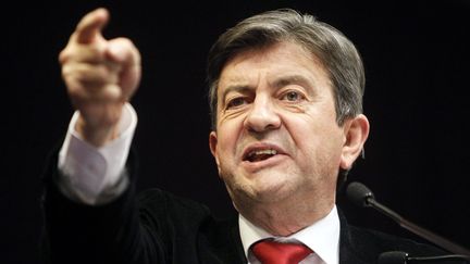 Le copr&eacute;sident du Parti de gauche, Jean-Luc M&eacute;lenchon, en meeting &agrave; Mulhouse (Haut-Rhin),&nbsp;le 3 avril 2013. (MAXPPP)