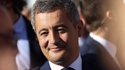 French Interior Minister Gerald Darmanin during a visit to the National Firefighters Congress in Toulouse (Haute-Garonne), October 7, 2023. (CHARLY TRIBALLEAU / AFP)