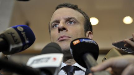 Emmanuel Macron répond aux questions des journalistes, le 14 février 2017, à Alger (Algérie).&nbsp; (AFP)