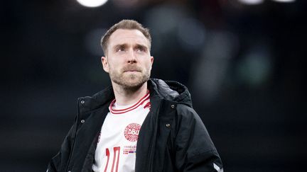 Christian Eriksen à l'issue du match entre le&nbsp;Danemark et la Serbie, le 29 mars (LISELOTTE SABROE / RITZAU SCANPIX)