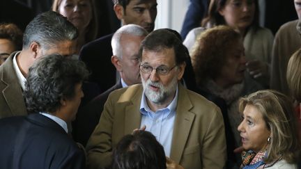 Mariano Rajoy est en visite à Barcelone (Espagne), le 12 novembre 2017. (PAU BARRENA / AFP)