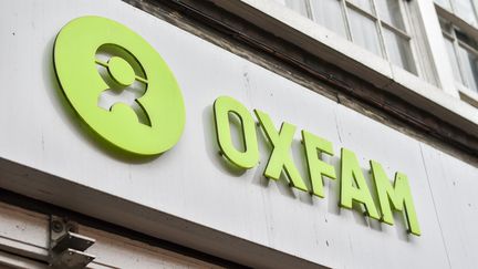 Le logo de l'ONG Oxfam à Londres (Royaume-Uni), le 13 février 2018.&nbsp; (ALBERTO PEZZALI / NURPHOTO / AFP)