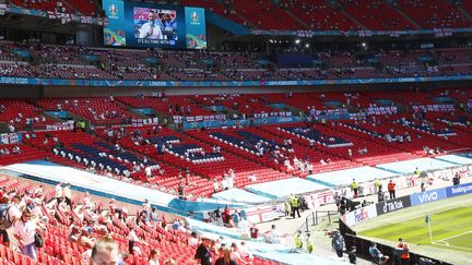 Le stade de&nbsp;Wembley lors du&nbsp;match de l'Euro&nbsp;entre l'Angleterre et la Croatie (groupe D), à Londres, le 13 juin 2021. (ACTION FOTO SPORT / AFP)