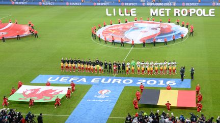 Avant le match pays de Galles-Belgique, le 1er juillet 2016 à Lille. (DENIS CHARLET / AFP)