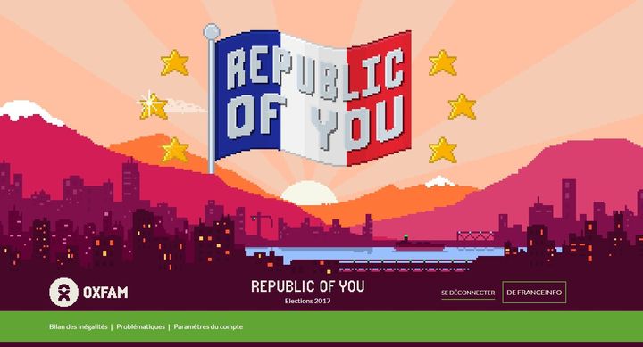 Capture d'écran du jeu "Republic of you", développé par Oxfam. (OXFAM)