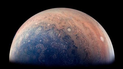 La Nasa a publié le 5 mai 2017 cette image de la planète Jupiter. (NASA / JPL-CALTECH / SWRI / MSSS / GABRIEL FISET)