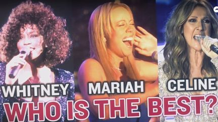 Capture d'écran du documentaire "Divas des 90s : Whitney, Mariah &amp; Céline" de Sophie Peyrard.&nbsp; (CAPTURE ECRAN / ARTE)