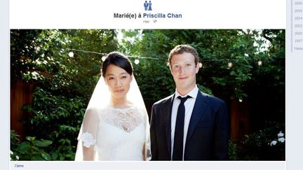 Mark Zuckerberg a &eacute;pous&eacute; samedi 19 mai Priscilla Chan, annon&ccedil;ant l'&eacute;v&eacute;nement en&nbsp;modifiant son propre statut sur Facebook. (CAPTURE D'ECRAN / FTVI)