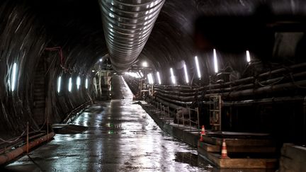 Le chantier du tunnel Lyon-Turin à Saint-Martin-la-Porte, le 1er février 2019. (JEAN-PIERRE CLATOT / AFP)