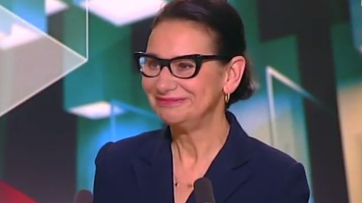 Marie Colmant, en 2013, sur le plateau d'I-Télé. (CAPTURE D'ÉCRAN)