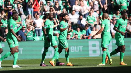 Mahdi Camara a inscrit deux buts pour Saint-Etienne face à Brest, samedi. (©THIERRY LARRET / MAXPPP)