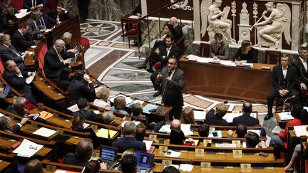 Les députés à l'Assemblée nationale lors d'un discours du&nbsp;secrétaire d’Etat&nbsp;Laurent Nunez, le 28 janvier 2020. (GEOFFROY VAN DER HASSELT / AFP)