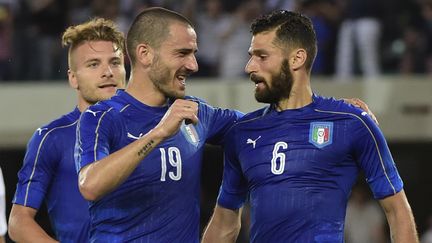 Antonio Candreva félicité par ses coéquipiers (OLIVIER MORIN / AFP)