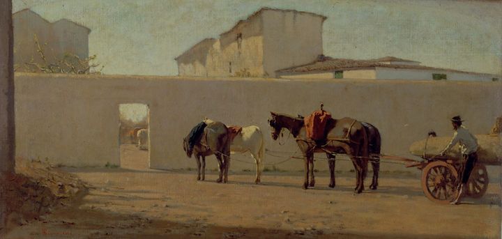 Telemaco Signorini, Il muro bianco (Le mur blanc), 1867, Viareggio, Istituto Matteucci
 (Institut Matteucci, Viarreggio)