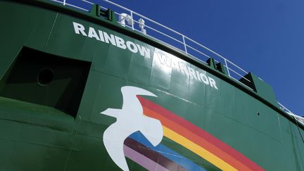 &nbsp; (Le Rainbow Warrior III, qui a pris la suite du bateau détruit en 1985©MAXPPP)