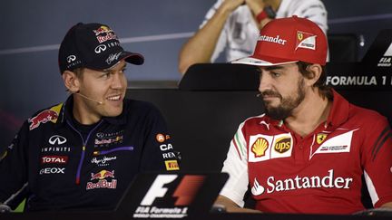 Les deux pilotes de F1, Sebastian Vettel et Fernando Alonso