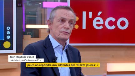 Invité de Stéphane Dépinoy dans ":l'éco", Jean-Baptiste Danet, président de Croissance Plus est venu parler de l'impact économique en plein mouvement des gilets jaunes.