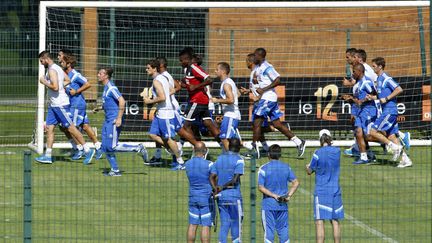 Les joueurs de l'Olympique de Marseille s'entra&icirc;nent au centre d'entra&icirc;nement Robert Louis-Dreyfus, le 20 juin 2014. (MAXPPP)