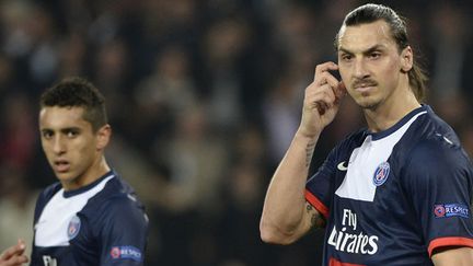 Les deux Parisiens Marquinhos et Zlatan Ibrahimovic 