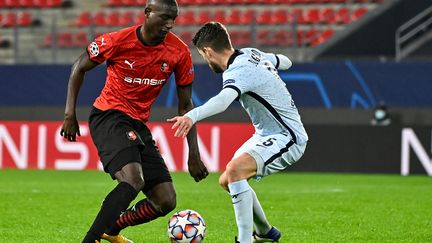 Serhou Guirassy face à Chelsea. (DAMIEN MEYER / AFP)