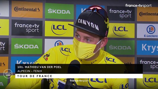 Mathieu van Der Poel, animateur de cette étape, s'exprime sur ses sensations avec le maillot jaune sur les épaules.