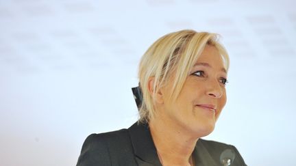 La pr&eacute;sidente du Front national, Marine Le Pen, lors de l'universit&eacute; d'&eacute;t&eacute; du parti, le 22 septembre 2012. (ALAIN JOCARD / AFP)