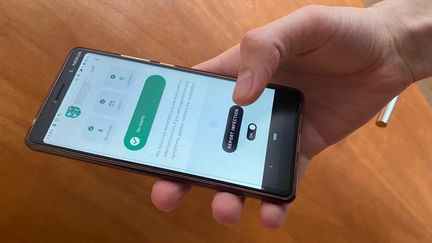 L'application StopCovid développée pour le ministère géorgien de la Santé, le 30 avril 2020. (FRANCEINFO)