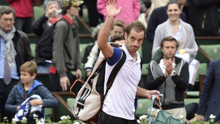 Richard Gasquet, après son élimination face à Andy Murray en quart de finale de Roland-Garros. (MIGUEL MEDINA / AFP)