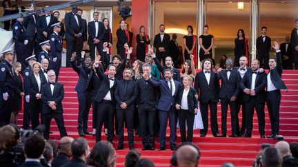 25 mai 2019 au 72e festival du film de Cannes. L'équipe de "Hors Normes" avec Vincent Cassel, Reda Kateb, Olivier Toledano et Olivier Nakache. (FILMMAGIC / MARC PIASECKI)