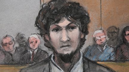 &nbsp; (Djokhar Tsarnaev à son procès. Il a formellement été condamné à mort le 24 juin 2015. © Maxppp)