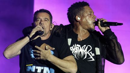 Kool Shen et Joey Starr de NTM aux Francofolies de La Rochelle&nbsp;le 12 juillet 2018. (SADAKA EDMOND/SIPA)