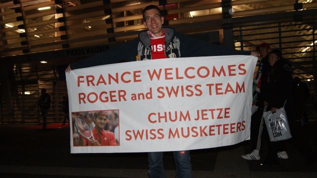 &nbsp; (Un supporter français de Roger Federer © Yann Bertrand/Radio France)