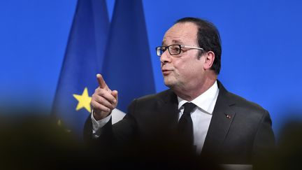 Le Président François Hollande présente ses voeux aux Corréziens dans son fief de Tulle, le 16 janvier 2016. (GEORGES GOBET / AFP)