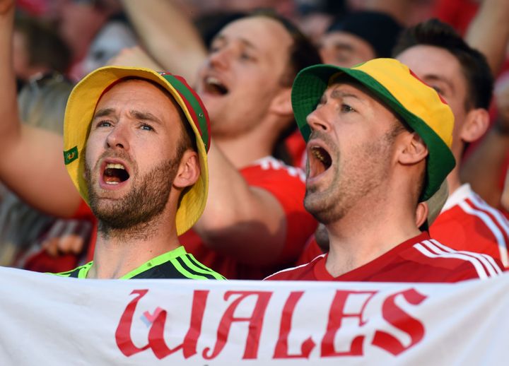 Les supporters gallois ont chanté sans interruption pendant le match. (REMY GABALDA / AFP)