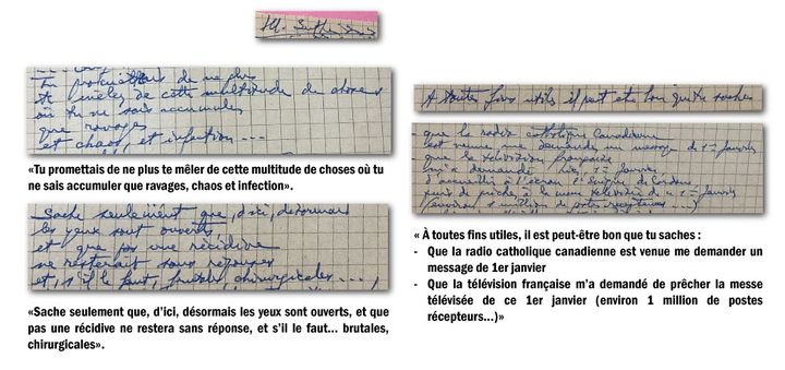 Extraits d’une lettre de l’abbé Pierre de 1955 à un étudiant américain qui a dénoncé ses agissements avec des femmes aux Etats-Unis (DR)