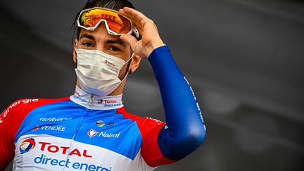 Anthony Turgis, ici avant le départ de Paris-Nice 2021 le 7 mars, réalise un excellent début de saison.