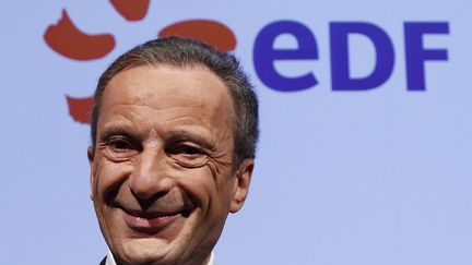 Le PDG d'EDF, Henri Proglio, lors de la conf&eacute;rence de presse annuelle sur les r&eacute;sultats de la compagnie d'&eacute;nergie, &agrave; Paris, le 16 f&eacute;vrier 2012. (JACKY NAEGELEN / REUTERS)