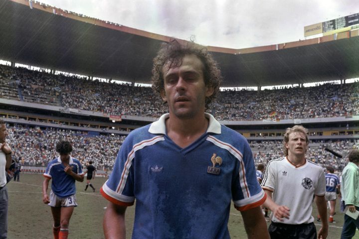 Michel Platini after the World Cup semi-final between the France team and Germany, June 25, 1986 in Guadalajara (Mexico).  (AFP)